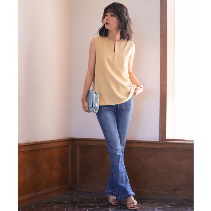 ハイライズフレアデニムパンツ | SAISON DE PAPILLON  | 詳細画像12 