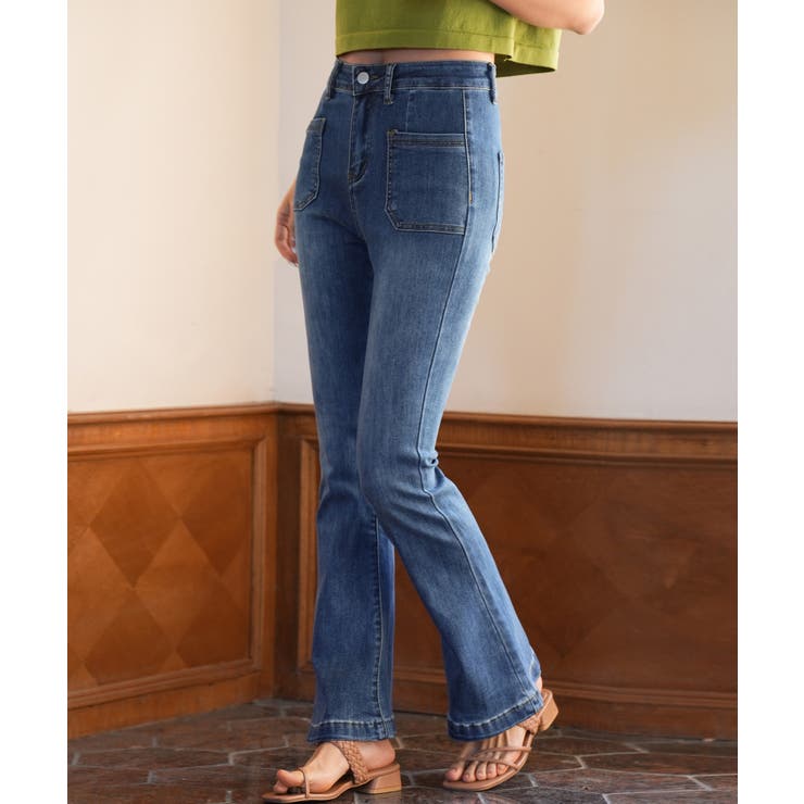 ハイライズフレアデニムパンツ | SAISON DE PAPILLON  | 詳細画像5 