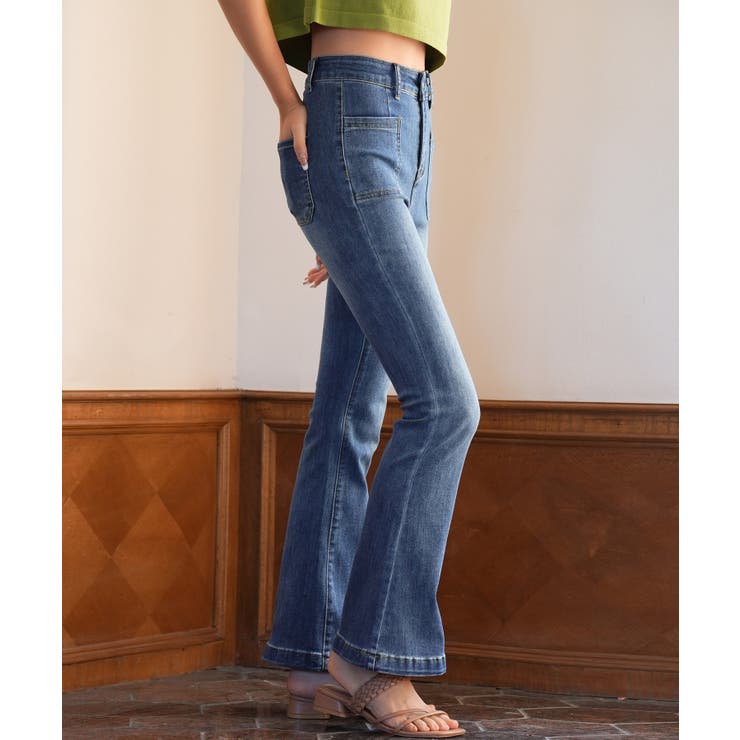 ハイライズフレアデニムパンツ | SAISON DE PAPILLON  | 詳細画像8 