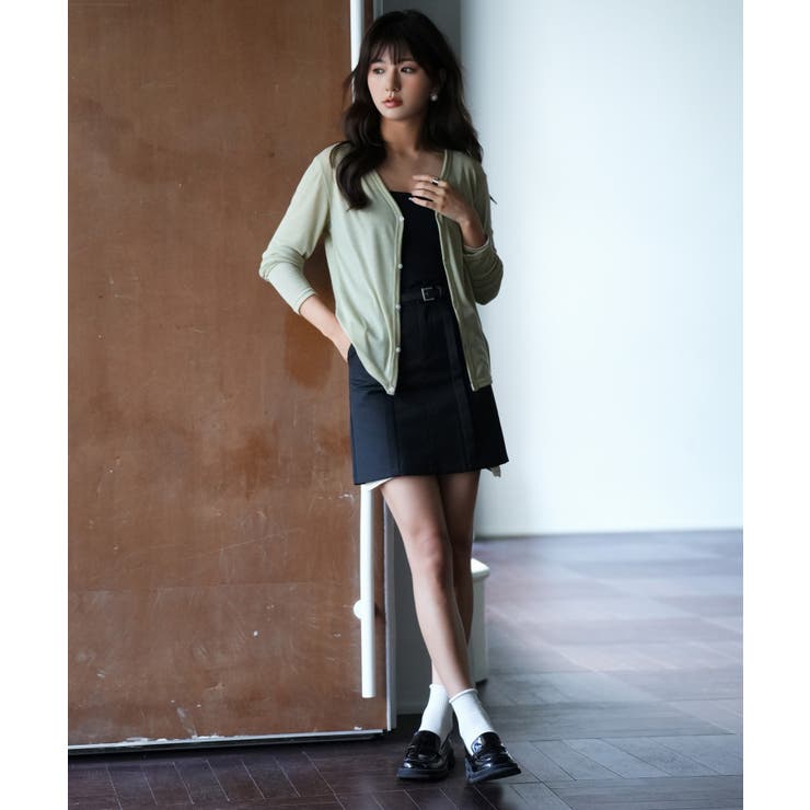 ペチパンツ付きシャツヘムミニスカート[品番：DSSW0004082