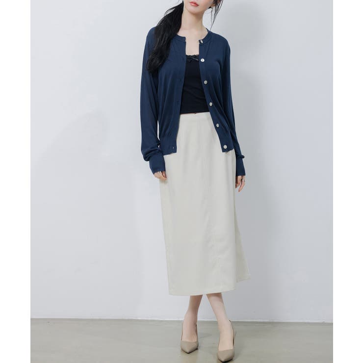 【接触冷感】クルーネックサマーニットカーディガン | SAISON DE PAPILLON  | 詳細画像9 