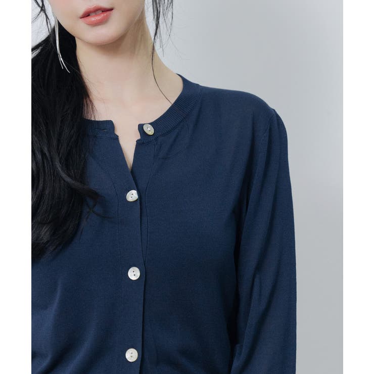 【接触冷感】クルーネックサマーニットカーディガン | SAISON DE PAPILLON  | 詳細画像11 