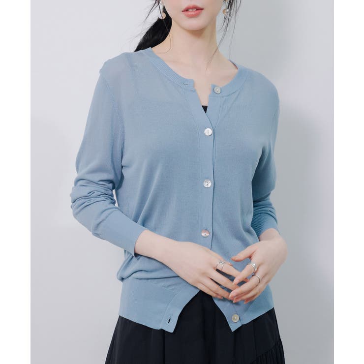 【接触冷感】クルーネックサマーニットカーディガン | SAISON DE PAPILLON  | 詳細画像14 