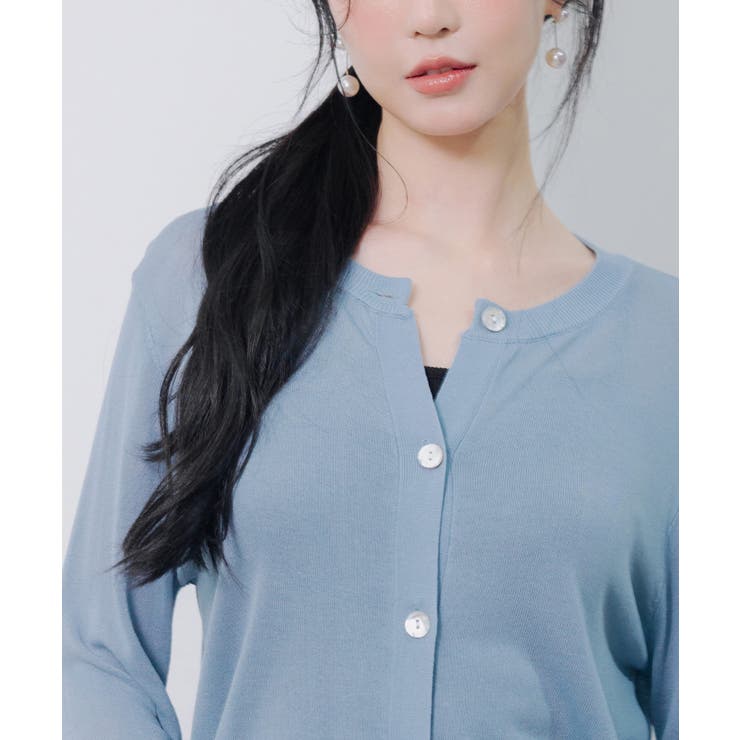 【接触冷感】クルーネックサマーニットカーディガン | SAISON DE PAPILLON  | 詳細画像17 