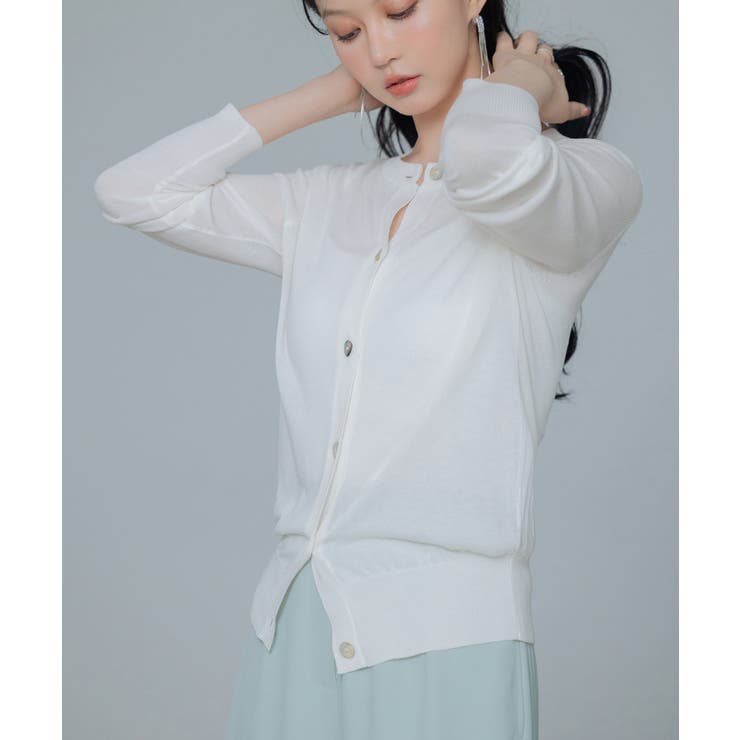 【接触冷感】クルーネックサマーニットカーディガン | SAISON DE PAPILLON  | 詳細画像20 