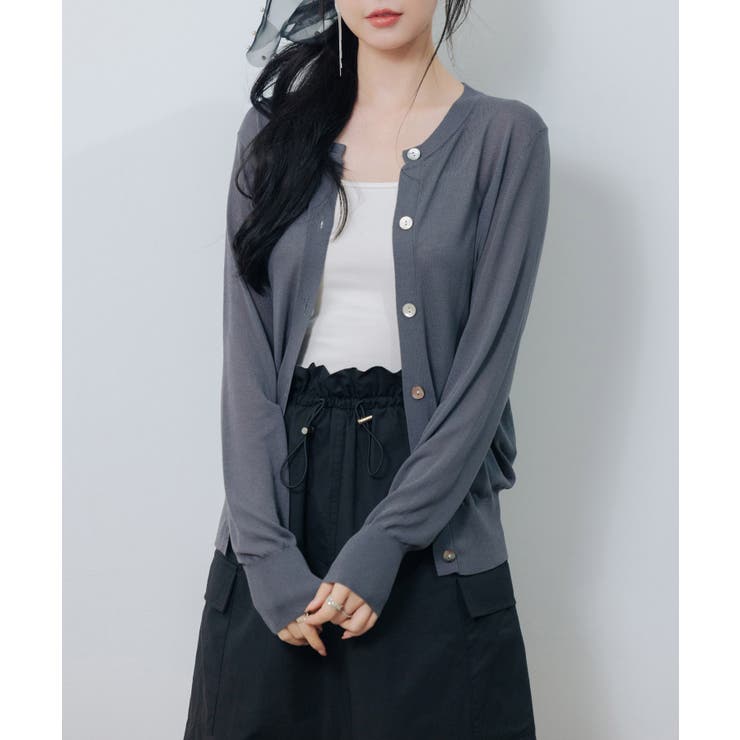 【接触冷感】クルーネックサマーニットカーディガン | SAISON DE PAPILLON  | 詳細画像31 