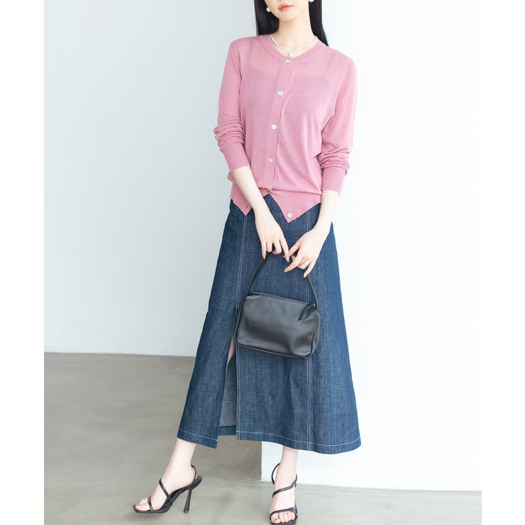 【接触冷感】クルーネックサマーニットカーディガン | SAISON DE PAPILLON  | 詳細画像36 