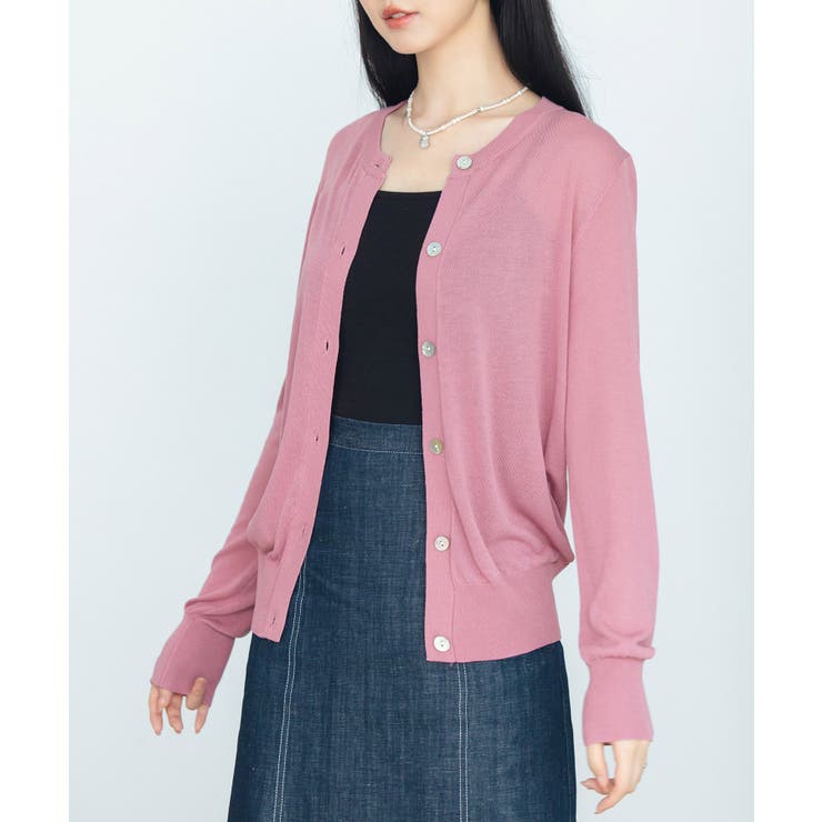 【接触冷感】クルーネックサマーニットカーディガン | SAISON DE PAPILLON  | 詳細画像38 