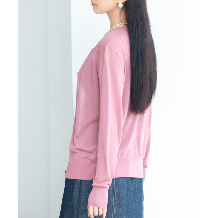 【接触冷感】クルーネックサマーニットカーディガン | SAISON DE PAPILLON  | 詳細画像39 