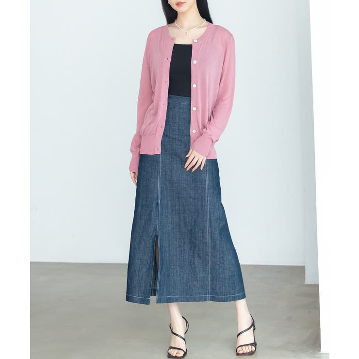 【接触冷感】クルーネックサマーニットカーディガン | SAISON DE PAPILLON  | 詳細画像40 