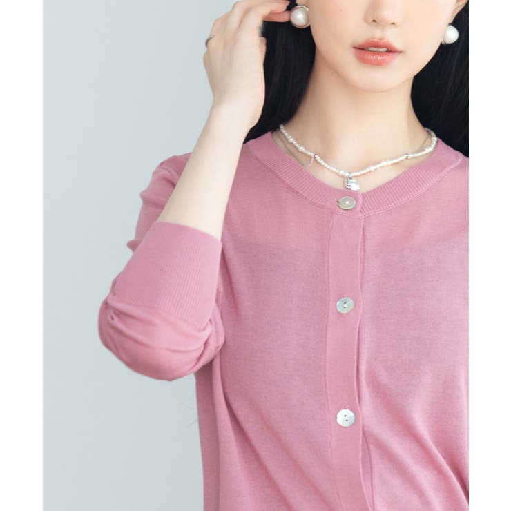 【接触冷感】クルーネックサマーニットカーディガン | SAISON DE PAPILLON  | 詳細画像42 