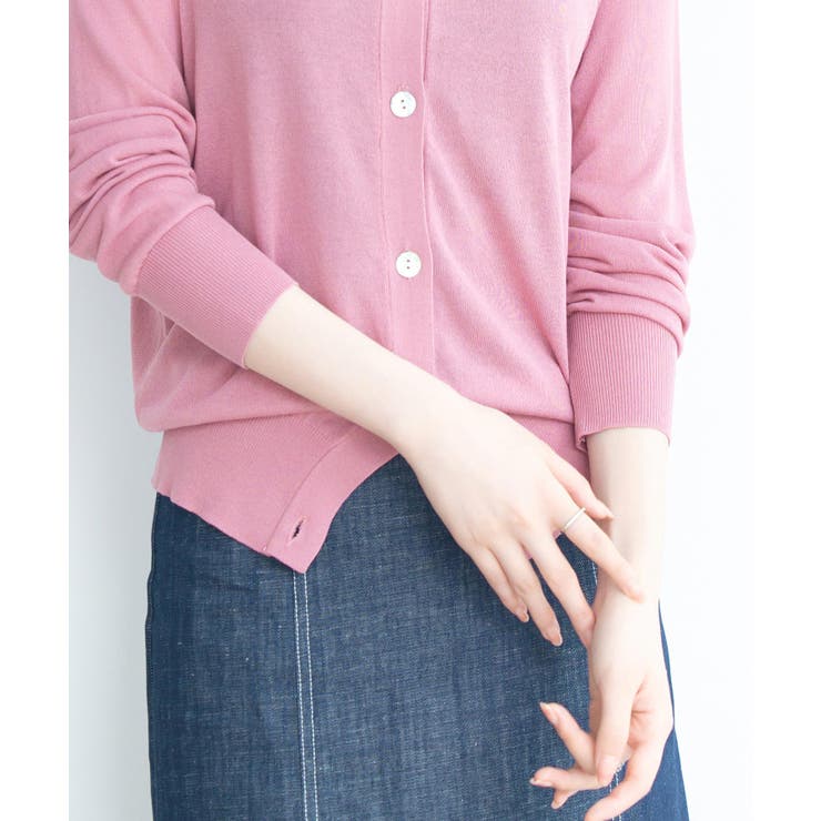 【接触冷感】クルーネックサマーニットカーディガン | SAISON DE PAPILLON  | 詳細画像43 