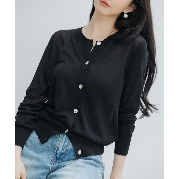 【接触冷感】クルーネックサマーニットカーディガン | SAISON DE PAPILLON  | 詳細画像45 