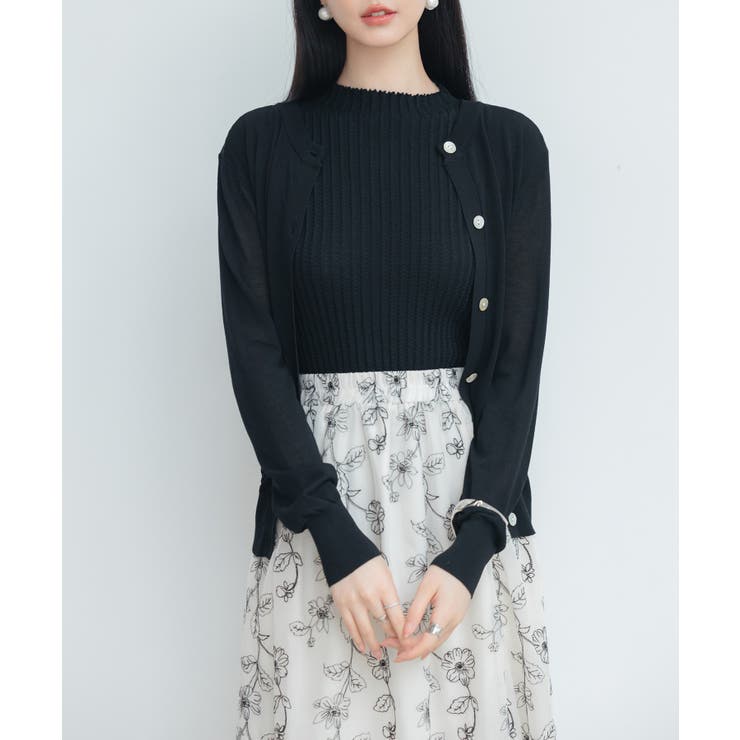 【接触冷感】クルーネックサマーニットカーディガン | SAISON DE PAPILLON  | 詳細画像49 