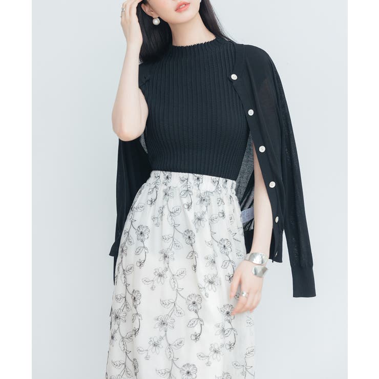 【接触冷感】クルーネックサマーニットカーディガン | SAISON DE PAPILLON  | 詳細画像50 