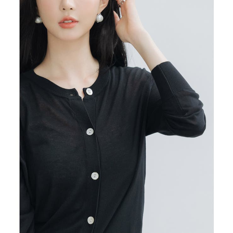 【接触冷感】クルーネックサマーニットカーディガン | SAISON DE PAPILLON  | 詳細画像51 