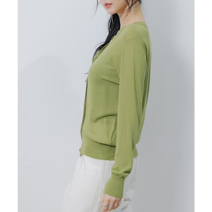 【接触冷感】クルーネックサマーニットカーディガン | SAISON DE PAPILLON  | 詳細画像52 