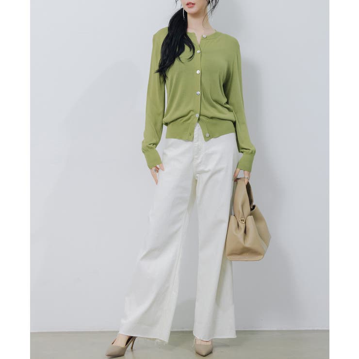 【接触冷感】クルーネックサマーニットカーディガン | SAISON DE PAPILLON  | 詳細画像54 