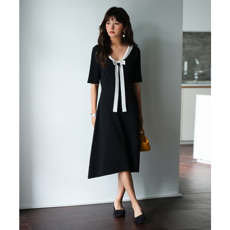 前後2way襟付きミモレ丈ニットワンピース | SAISON DE PAPILLON  | 詳細画像28 