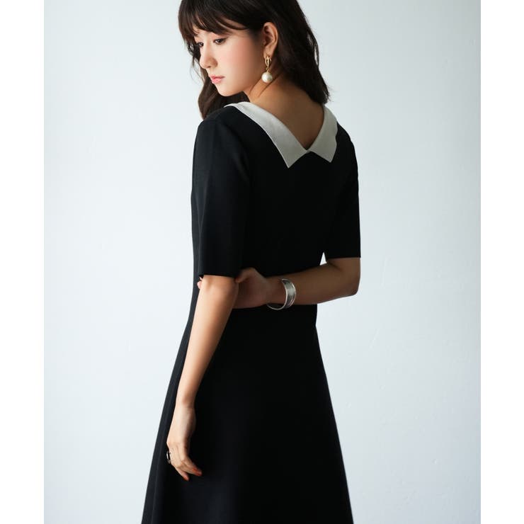 前後2way襟付きミモレ丈ニットワンピース | SAISON DE PAPILLON  | 詳細画像30 