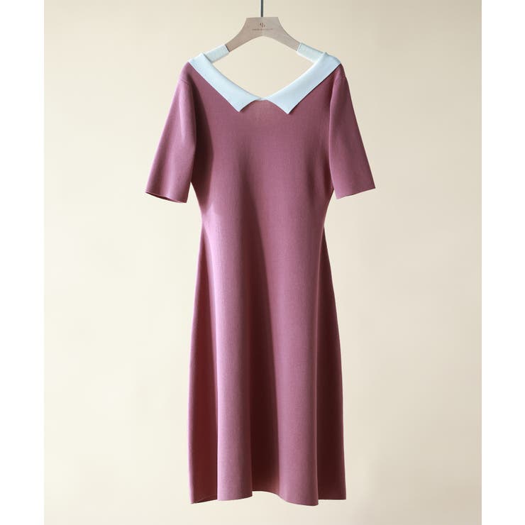 前後2way襟付きミモレ丈ニットワンピース | SAISON DE PAPILLON  | 詳細画像43 