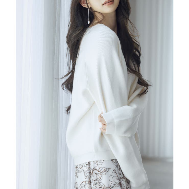 畦編み深みVネックニットプルオーバー | SAISON DE PAPILLON  | 詳細画像44 