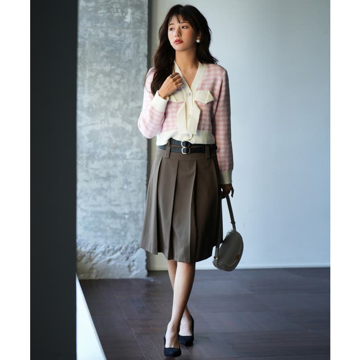 フロントリボンギンガムチェックニットプルオーバー | SAISON DE PAPILLON  | 詳細画像18 