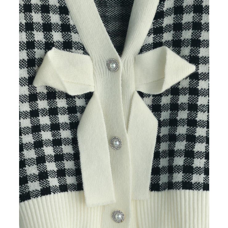 フロントリボンギンガムチェックニットプルオーバー | SAISON DE PAPILLON  | 詳細画像41 