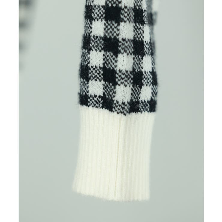 フロントリボンギンガムチェックニットプルオーバー | SAISON DE PAPILLON  | 詳細画像42 