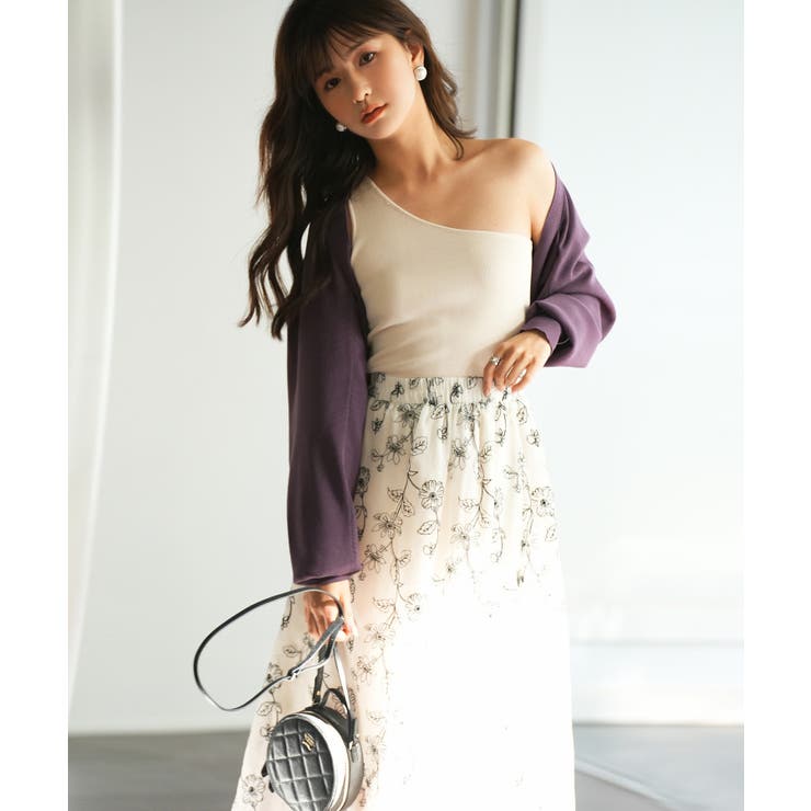 ワンショルダーニットタンクトップ | SAISON DE PAPILLON  | 詳細画像7 