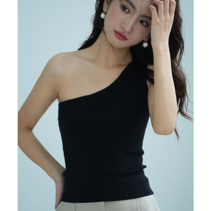 ワンショルダーニットタンクトップ | SAISON DE PAPILLON  | 詳細画像9 