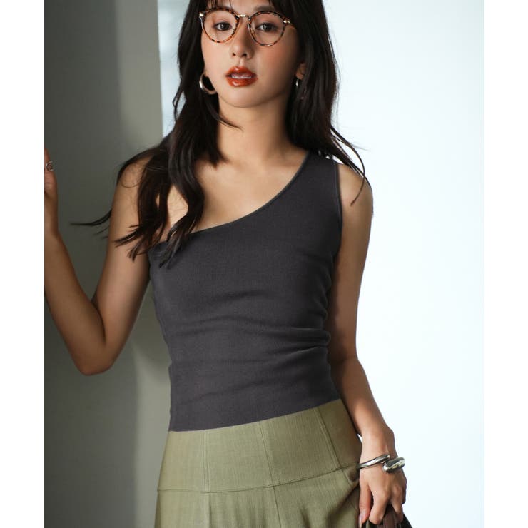 ワンショルダーニットタンクトップ | SAISON DE PAPILLON  | 詳細画像16 