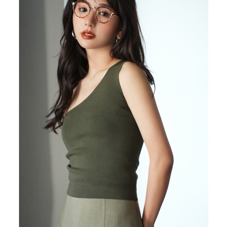 ワンショルダーニットタンクトップ | SAISON DE PAPILLON  | 詳細画像21 