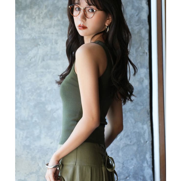 ワンショルダーニットタンクトップ | SAISON DE PAPILLON  | 詳細画像22 