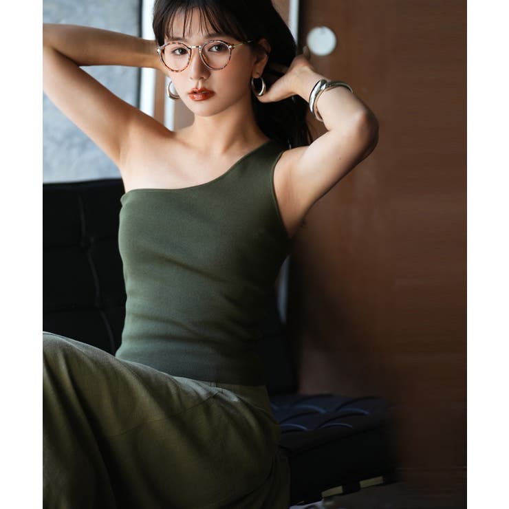 ワンショルダーニットタンクトップ | SAISON DE PAPILLON  | 詳細画像24 