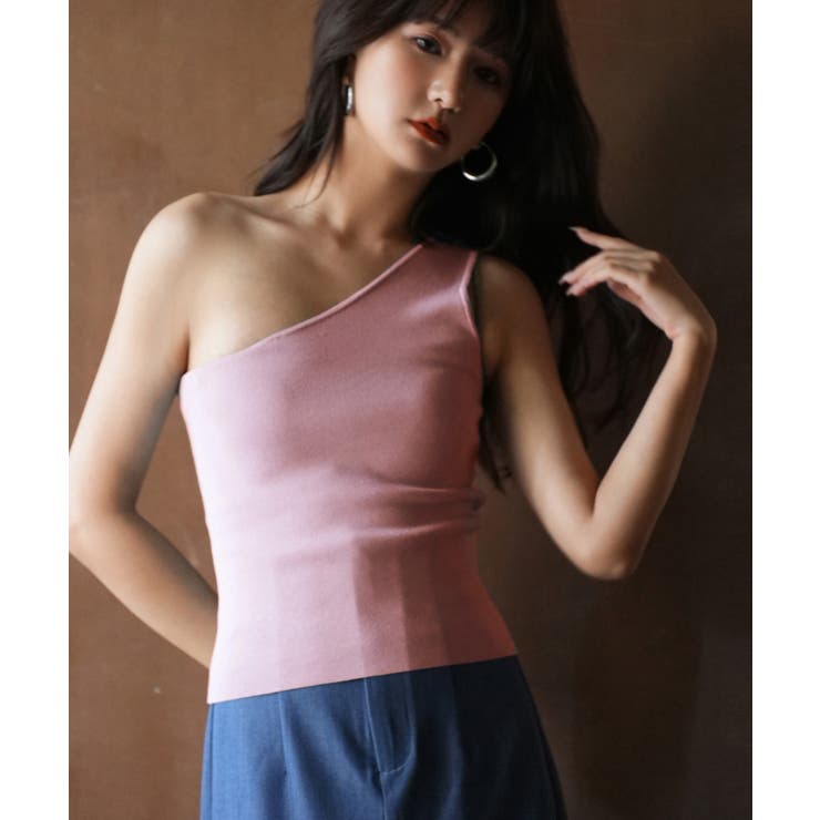 ワンショルダーニットタンクトップ | SAISON DE PAPILLON  | 詳細画像28 