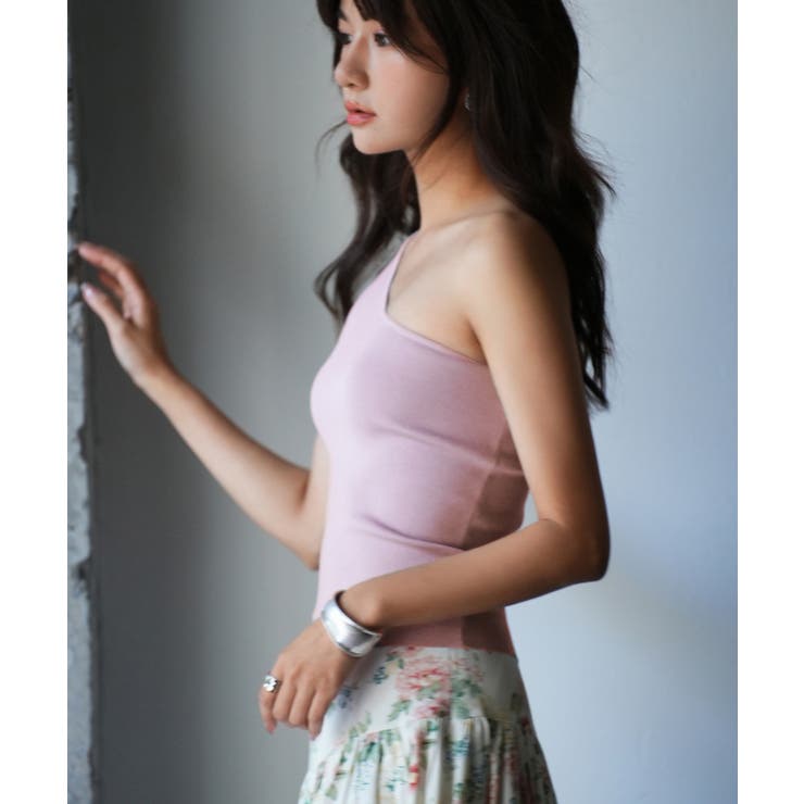 ワンショルダーニットタンクトップ | SAISON DE PAPILLON  | 詳細画像30 