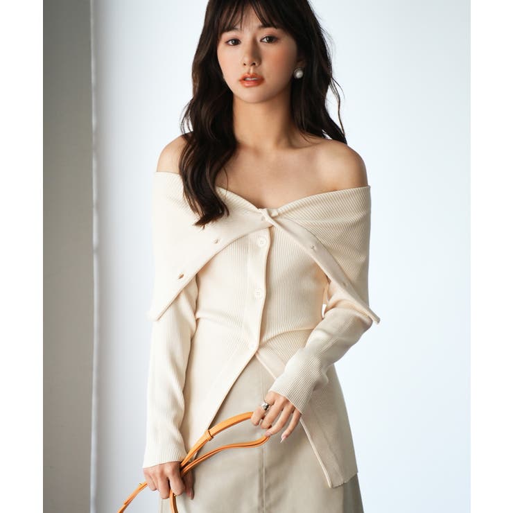 オフショルダーリブニットプルオーバー | SAISON DE PAPILLON  | 詳細画像10 