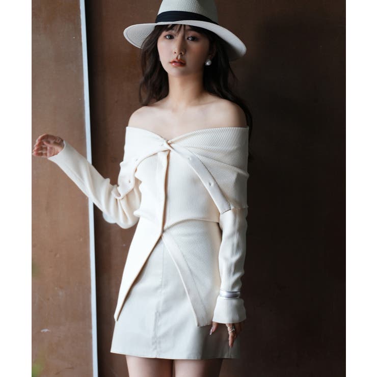 オフショルダーリブニットプルオーバー | SAISON DE PAPILLON  | 詳細画像11 