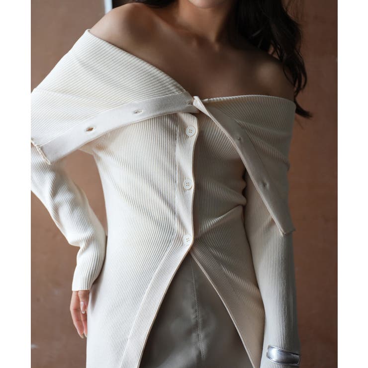 オフショルダーリブニットプルオーバー | SAISON DE PAPILLON  | 詳細画像13 