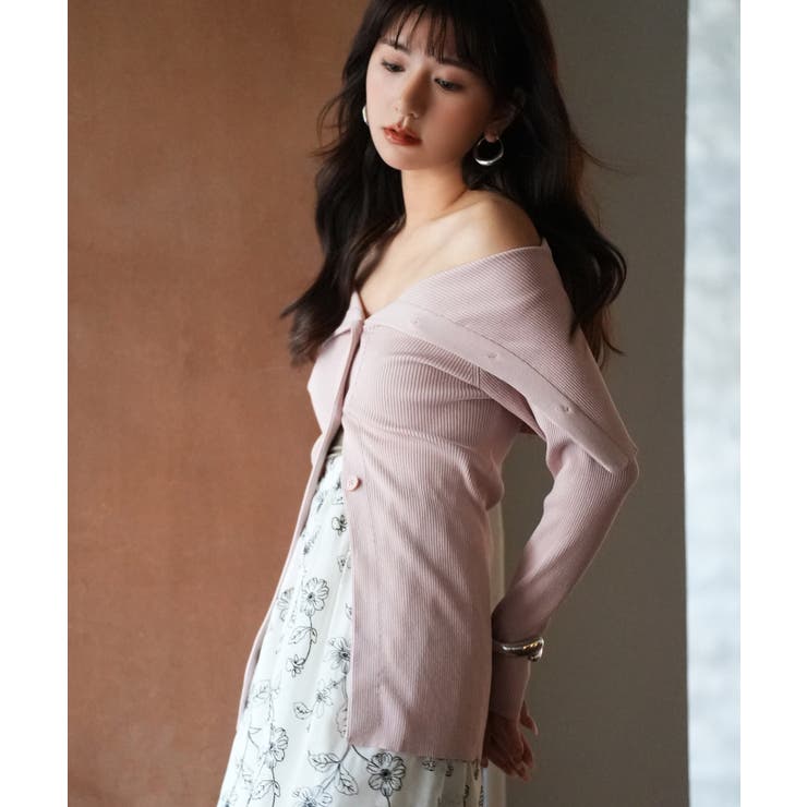 オフショルダーリブニットプルオーバー | SAISON DE PAPILLON  | 詳細画像17 