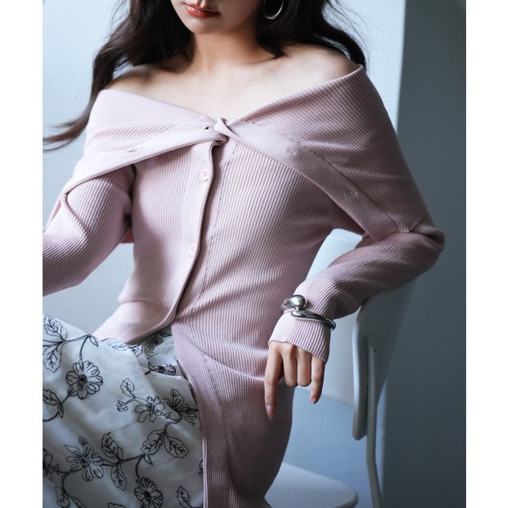 オフショルダーリブニットプルオーバー | SAISON DE PAPILLON  | 詳細画像22 