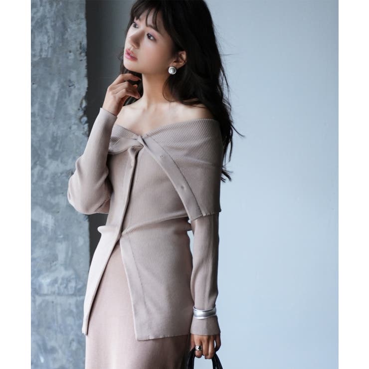 オフショルダーリブニットプルオーバー | SAISON DE PAPILLON  | 詳細画像25 