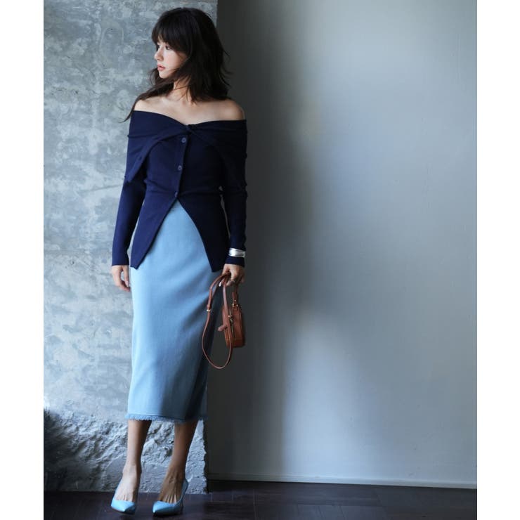 オフショルダーリブニットプルオーバー | SAISON DE PAPILLON  | 詳細画像30 