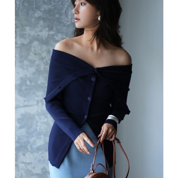 オフショルダーリブニットプルオーバー | SAISON DE PAPILLON  | 詳細画像37 