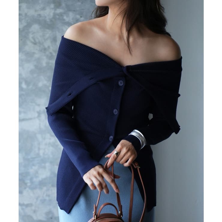 オフショルダーリブニットプルオーバー | SAISON DE PAPILLON  | 詳細画像39 