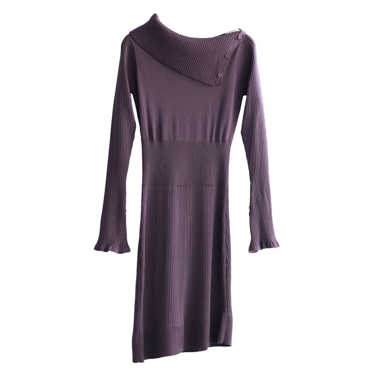 オフショルダー膝丈ニットワンピース | SAISON DE PAPILLON  | 詳細画像52 