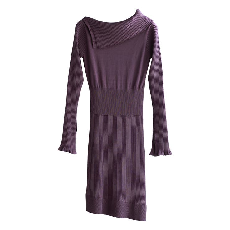 オフショルダー膝丈ニットワンピース | SAISON DE PAPILLON  | 詳細画像53 