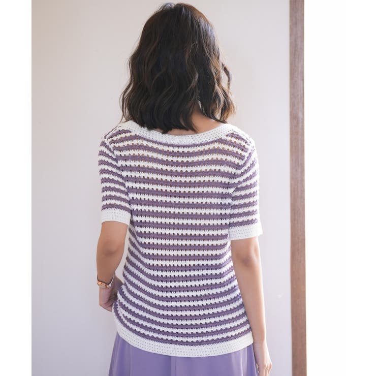 クープネックボーダーサマーニット | SAISON DE PAPILLON  | 詳細画像9 