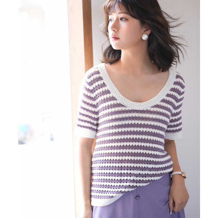 クープネックボーダーサマーニット | SAISON DE PAPILLON  | 詳細画像13 